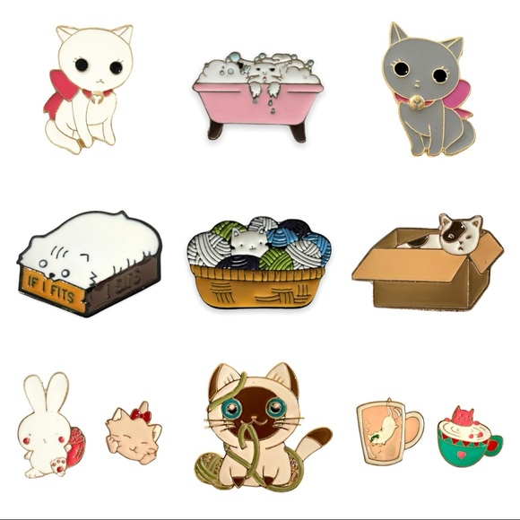 🎄Calico Cat In Box Enamel Lapel Pin - Picture 4 of 11